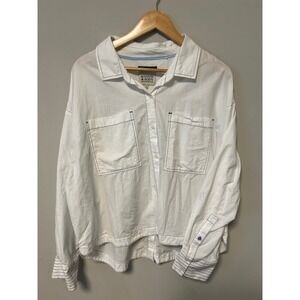 Scotch & Soda Button Down Shirt Womens XL White Pre-owned Contrast Stitch Cuffs